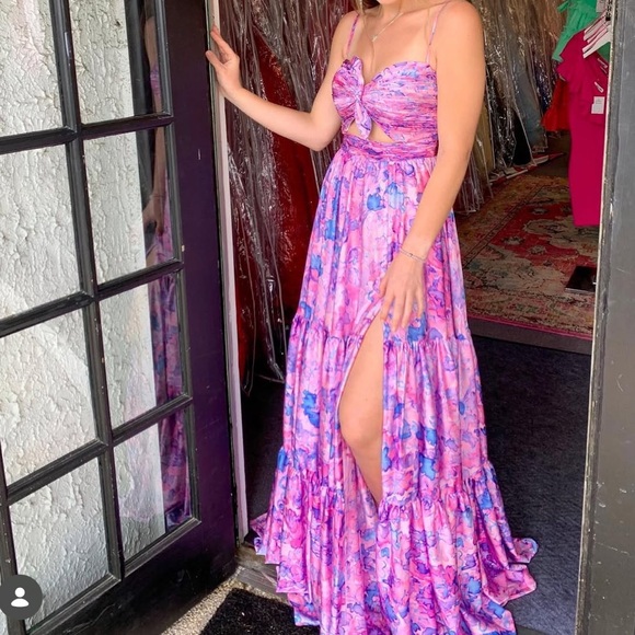 Jovani Pink and Purple Floral Dress - Picture 5 of 5